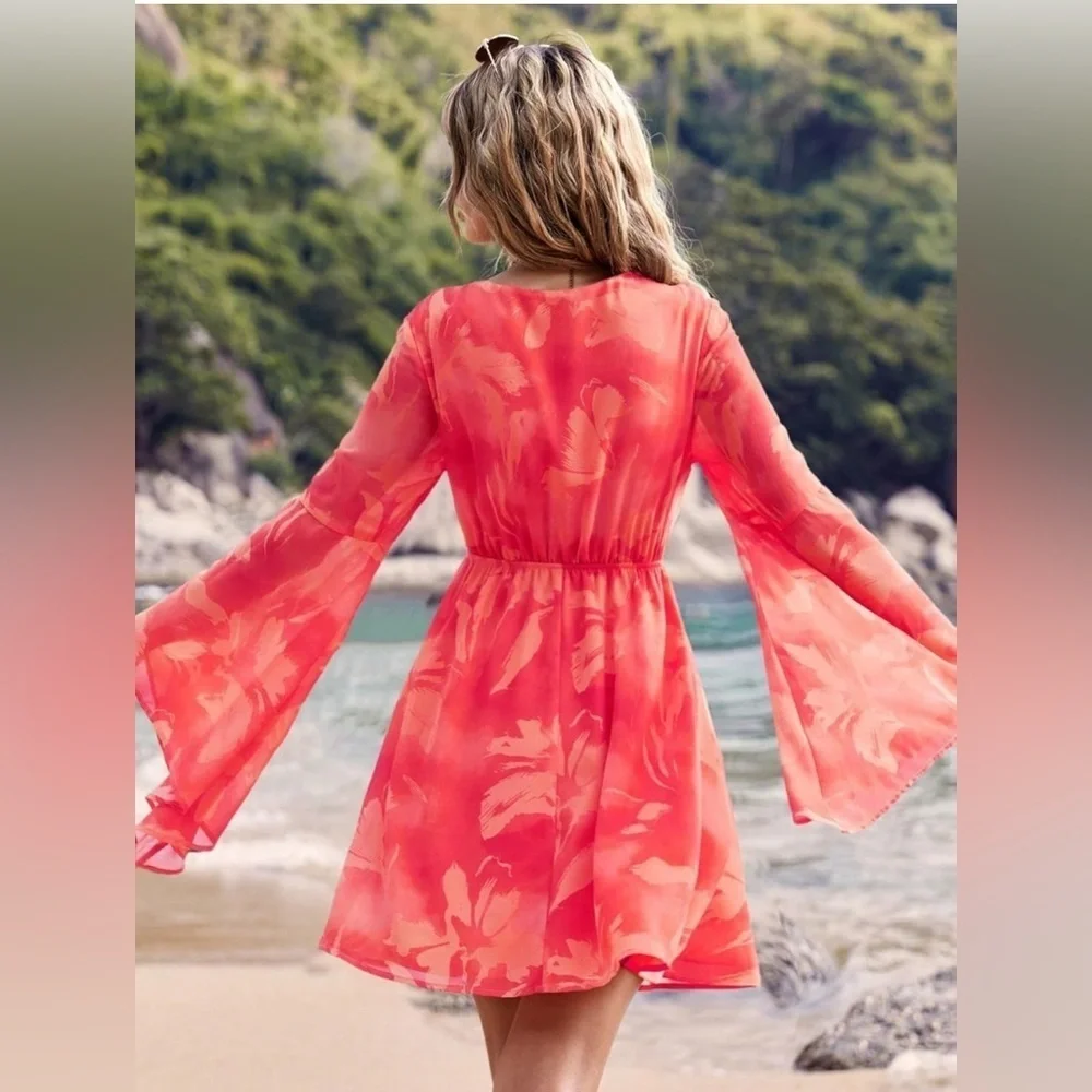 Hot Pink Front Knot Dress | NWOT | Size Medium | US 6 - Picture 4 of 7
